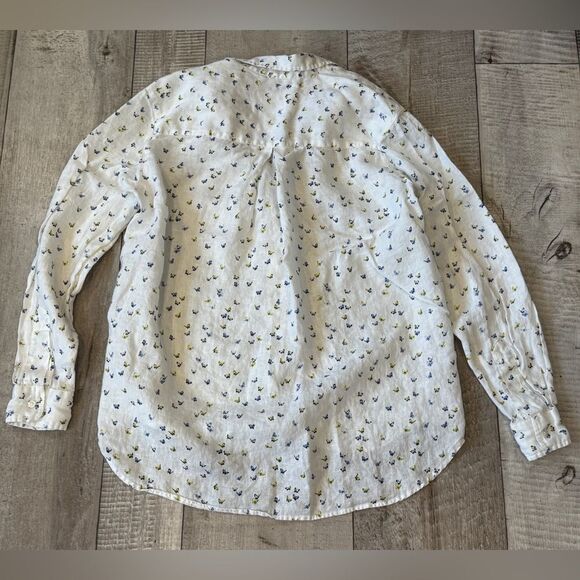 Grayson Anthropologie The Hero Butterfly Linen Button Down Shirt - Picture 4 of 4